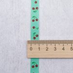 Лента репсовая (в рубчик) с рисунком 10.0 мм / 45.72 метра, ID 10122, цв. бир, 24522
