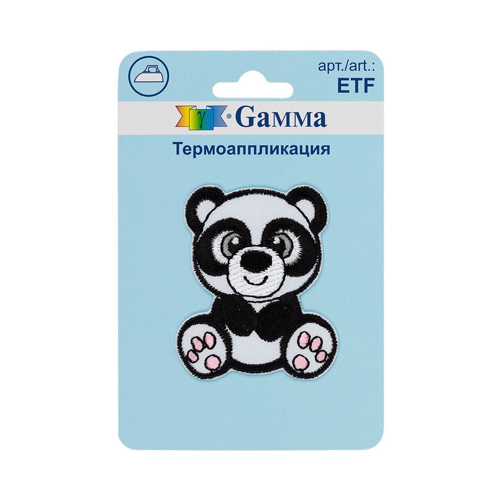 Аппликация термоклеевая "Панда" 4х5.1 см, №02, 1 шт, 01-219, Gamma ETF Аппликация термоклеевая "Панда" 4х5.1 см, №02, 1 шт, 01-219, Gamma ETF