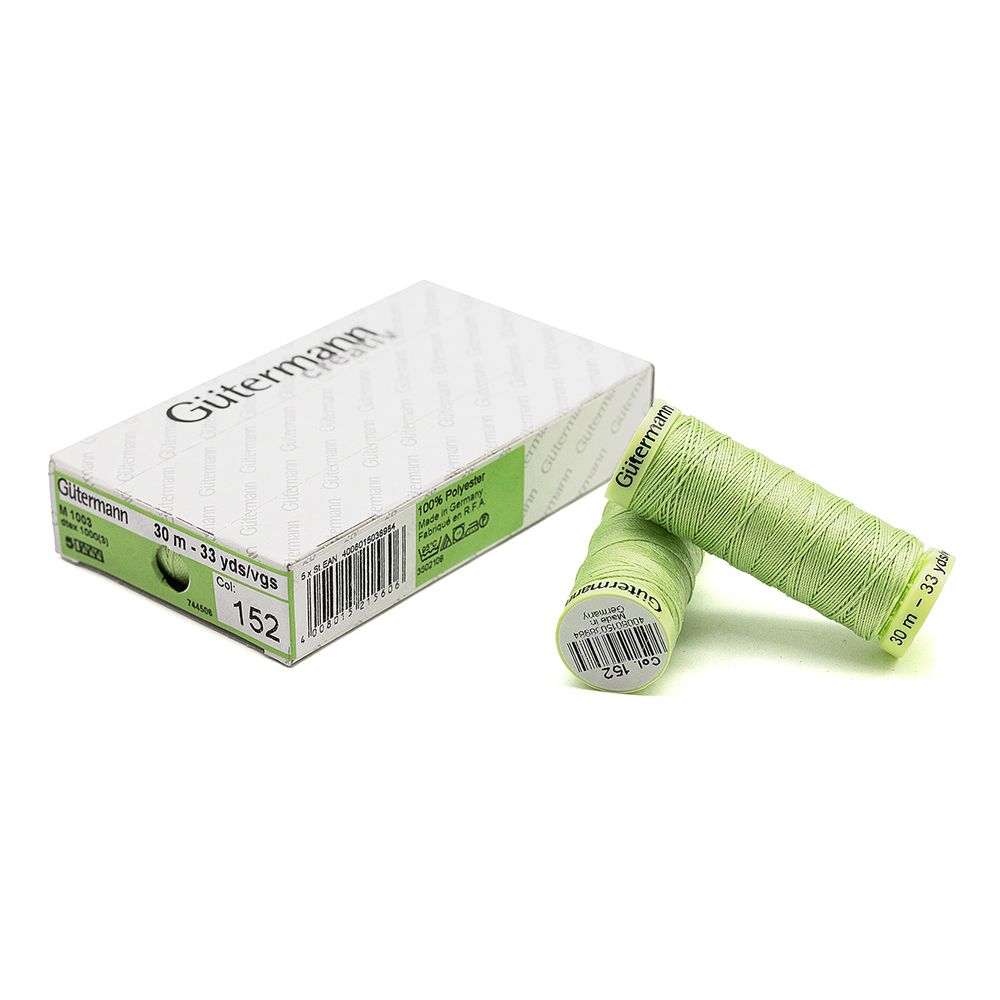 Нитки отделочные Gutermann Top Stitch 30 (30 метров), 5 кат. | 152 бл.салатовый