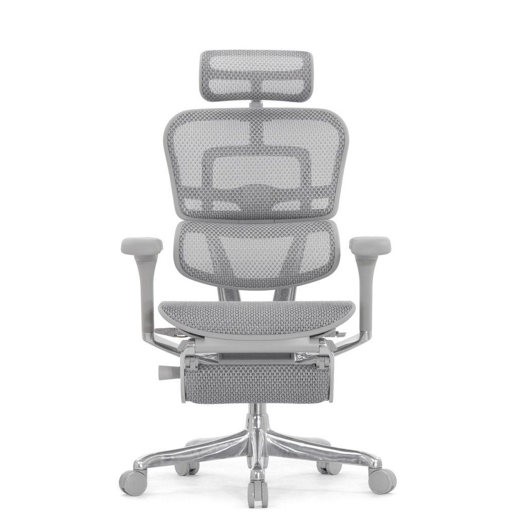 Кресло FALTO Ergohuman Elite 2 с подножкой ( серый каркас /сетка светлаяT-168-B2 Natural)