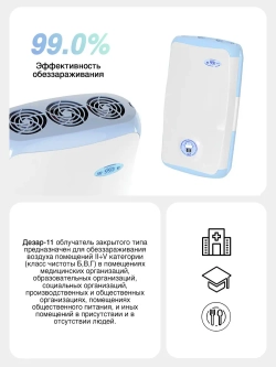 Облучатель-рециркулятор воздуха Дезар-11 ультрафиолетовый бактерицидный (настенный)