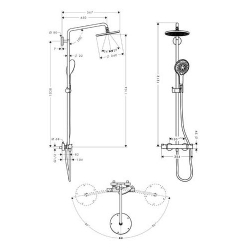 Душевая система Hansgrohe Raindance Select 240  27115000 схема