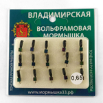 Мормышка Владимирская 246 "Гвоздик с зеркальцем золото" с кубиком, 2.5мм, 0.65гр (15шт/уп)