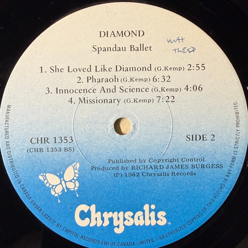 Spandau Ballet ‎– Diamond (Канада 1982г.)