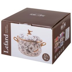КАСТРЮЛЯ ЭМАЛИРОВАННАЯ LEFARD С КРЫШКОЙ, СЕРИЯ ROYAL GARDEN, 2,1Л, ДИА.16СМ
