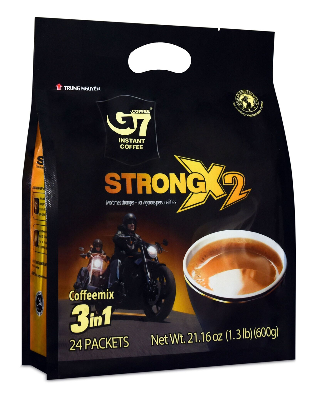Вьетнамский растворимый кофе G7 Strong X2 (3 в 1), четыре упаковки по 600 грамм (96 стик)