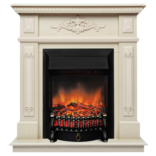 Каминокомплект Real Flame Lilian WT с очагом Fobos Lux Black RC