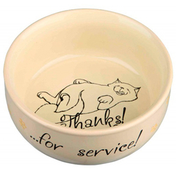 Trixie Миска керамическая для кошки Thanks for Service, 0,3 л/11 см, цвет в ассортименте
