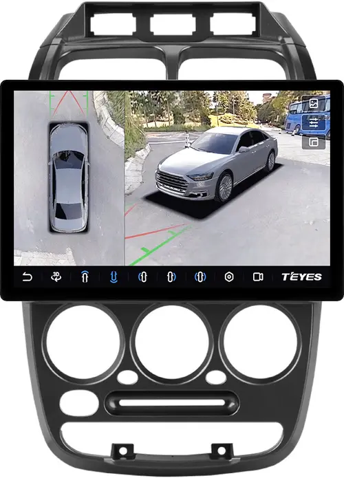 Магнитола для Hyundai Accent 2000-2011 (рамка 3 кнопки) - Teyes CC3-2K-360 монитор 13" 2K QLED на Android 10, Быстрая, CarPlay, 4G SIM-слот, 4 камеры в комплекте