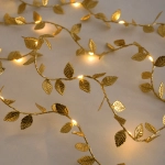 Гирлянда "Золотые листья", 3АА, 5м, 50 LED