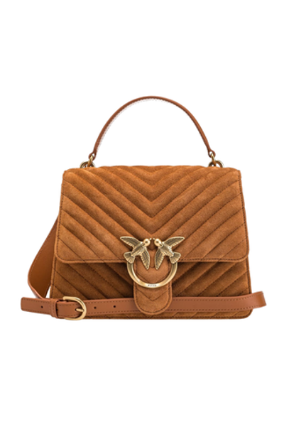 CLASSIC LOVE BAG ONE TOP HANDLE LIGHT SUEDE – cognac-antique gold