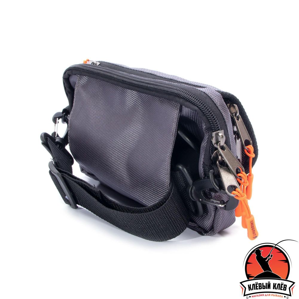 Сумка рыболовная "СЛЕДОПЫТ" Street Fishing MultiLock S-Pouch, 13,5х22х8 см, цв. серый/20/
