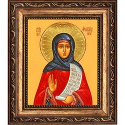 Анастасия Солунская (Римляныня) Преподобномученица. Икона на холсте.