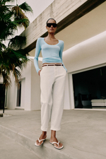 БРЮКИ ЧИНОС С ПЛЕТЕНЫМ РЕМНЕМ — ZARA