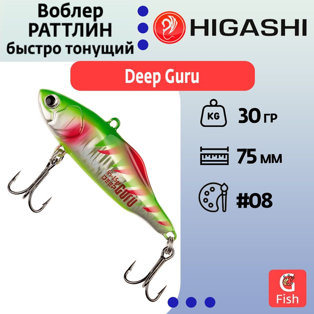 Воблер Раттлин Deep Guru 30гр. #08