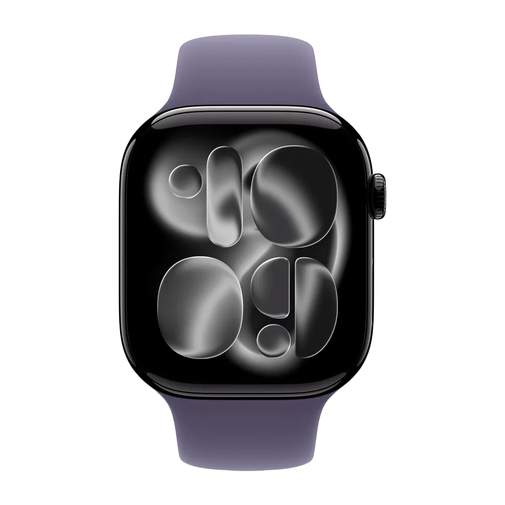 Умные часы Apple Watch Series 11 GPS, 46mm, Jet Black Aluminium Case with Purple Fog Sport Band, S/M
