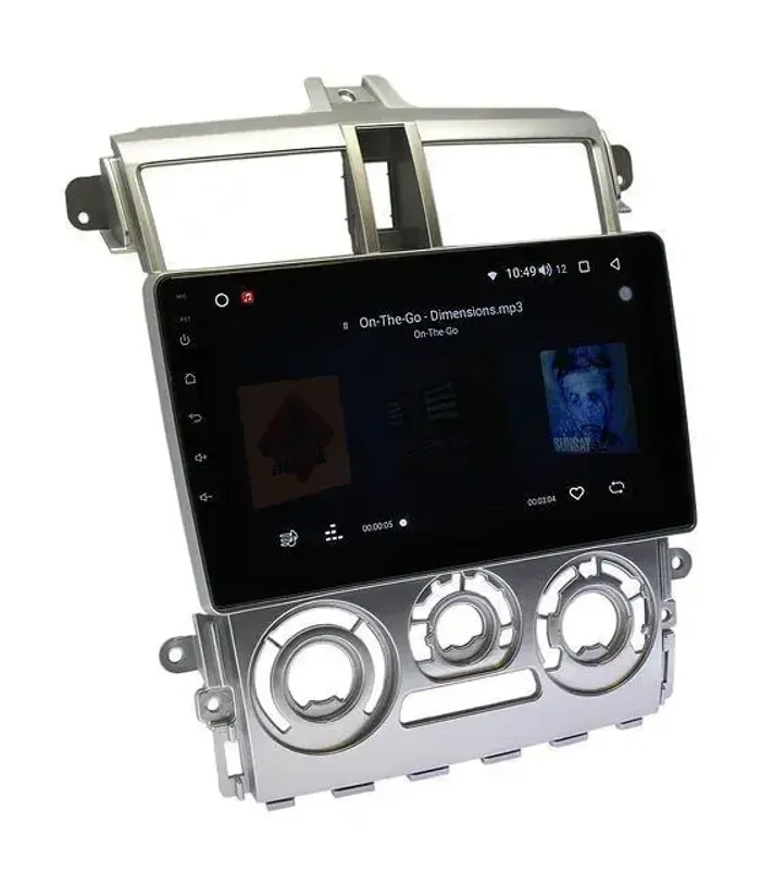 Магнитола для Mitsubishi Colt 6 2002-2012, Colt Plus (правый руль, рамка серебро) - Vaycar VA47-5099 на Android 13, Быстрая, 4G SIM-слот