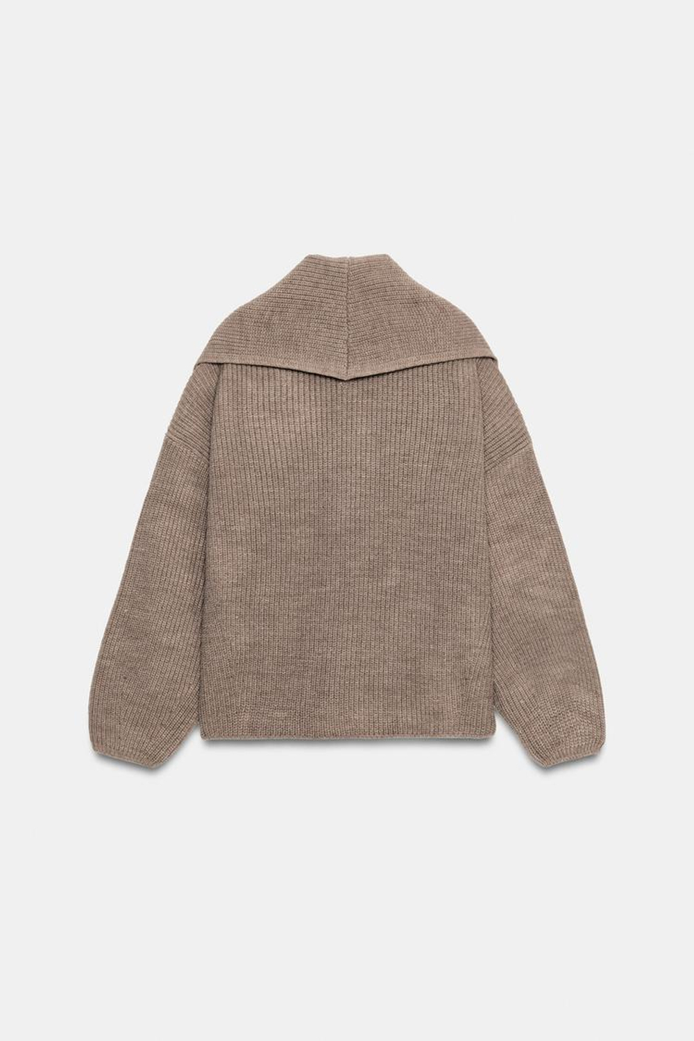 ZARA КАРДИГАН НА ЗАПÁХЕ, СЕРОВАТО-КОРИЧНЕВЫЙ