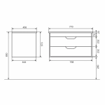 Тумба с раковиной для ванной Uperwood Modul 80 см, подвесная, матовая, белая