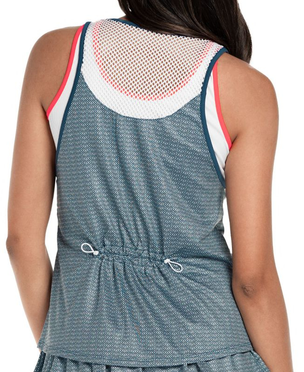 Женский теннисный топ Lucky in Love Palms D'Amour Royal Palm Layer Tank - slate