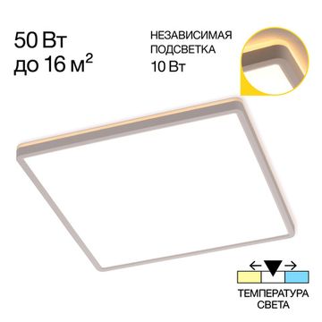 Настенно-потолочный светодиодный светильник с подсветкой 40W+10W 3000К/4000К/5500К CL748K400 белый NORMA Citilux