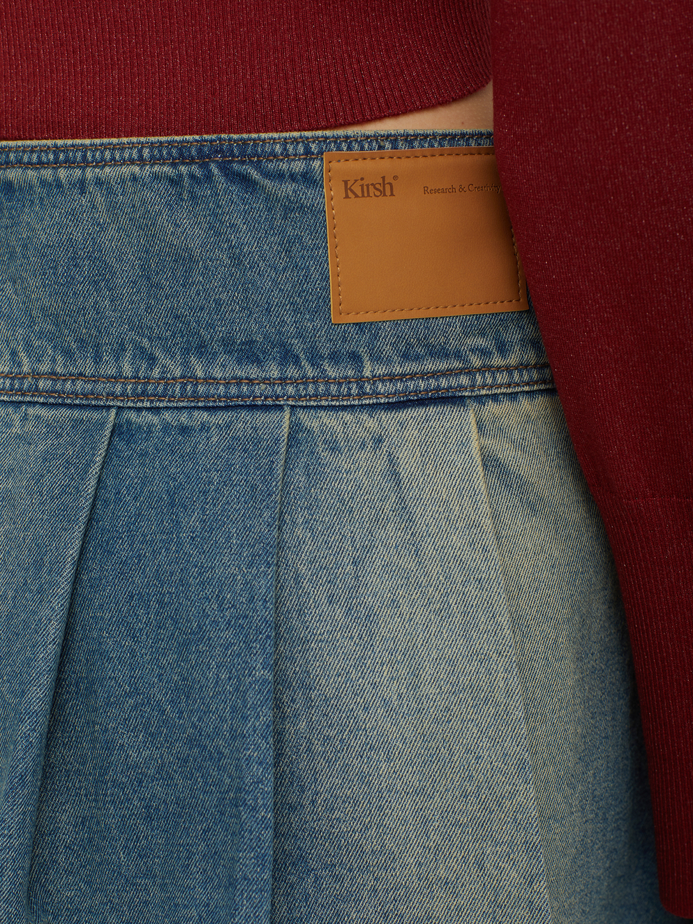 Юбка Low-waist Unblalnce Denim Pleats Mini