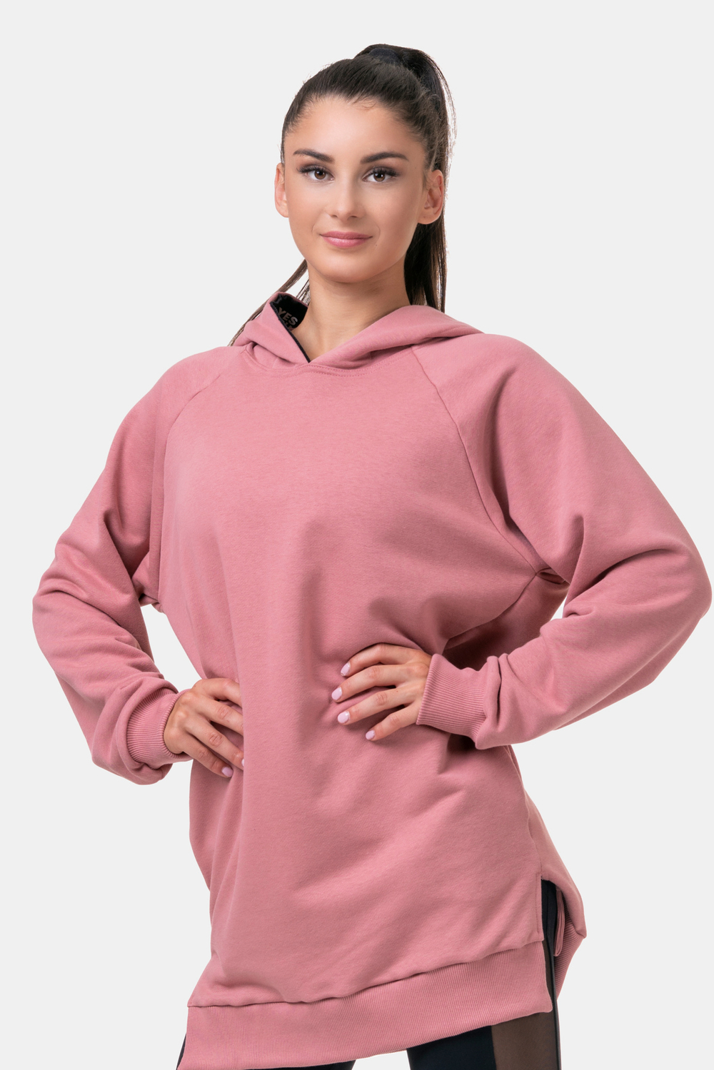 Толстовка женская Everyday HERO Long Sweatshirt with a hoodie 580 Розовая