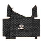 Ковры FAW J7, (экокожа, черный, бежевый кант, бежевая вышивка)