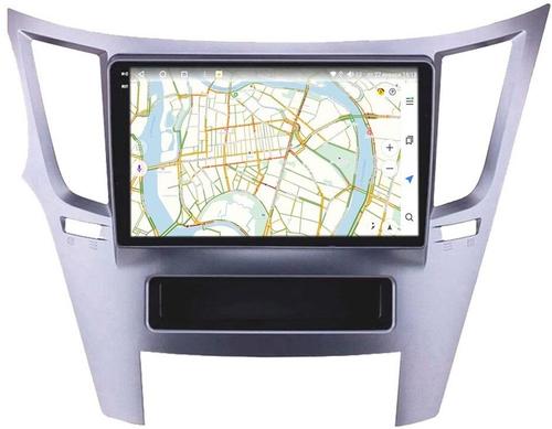 Магнитола для Subaru Legacy 5, Outback 4 2009-2014 (левый руль, рамка серебро) - Vaycar VA71-0061-2K на Android 13, Быстрая, 2K QLED, CarPlay, 4G SIM-слот