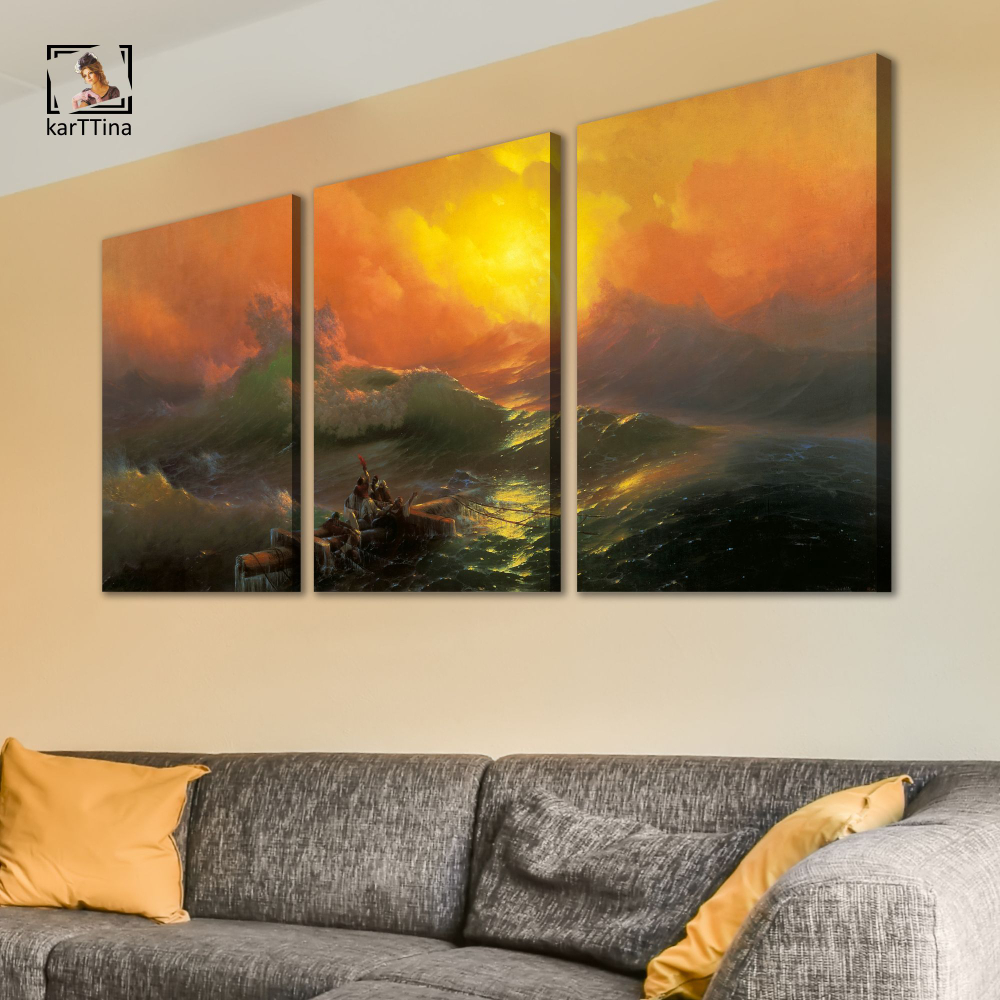 Картина karTTina "Сотворение Адама", 150 см х 70 см