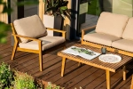 Диван из акации Joygarden МОНА 2-х местный, Natural Teak, бежевый