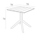 Стол пластиковый Siesta Contract Paris Table 70, бежевый