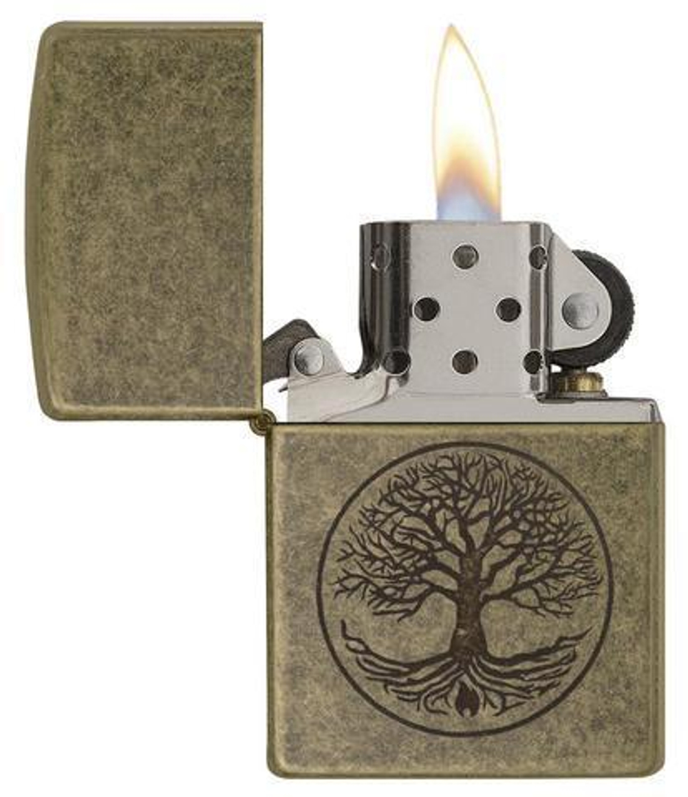 Зажигалка Zippo Classic с покрытием Antique Brass™, латунь/сталь, медная, золотистая, матовая, 36х12