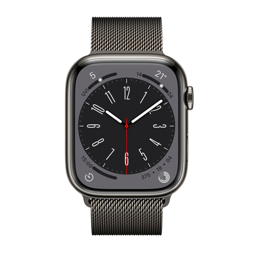 Умные часы Apple Watch Series 8 GPS + Cellular, 41mm, Stainless Steel Case with Graphite Milanese Loop (Графитовый)