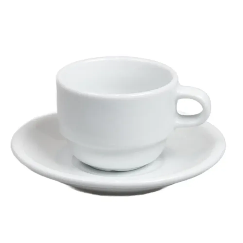 Кофейная пара 90 мл белая d 6,7 см h5 см фарфор Glory Eco Stackable P.L. Proff Cuisine [4]