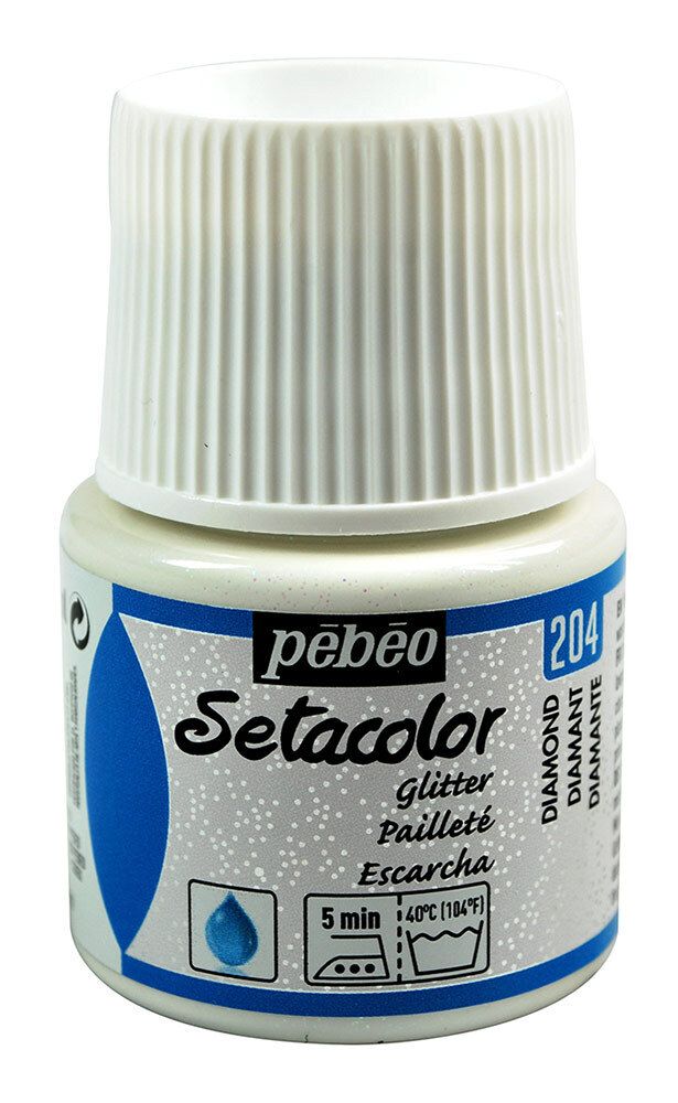 Краска для светлых тканей с микро-глиттером Pebeo Setacolor 45 мл, 329204 бриллиант, Pebeo Краска для светлых тканей с микро-глиттером Pebeo Setacolor 45 мл, 329204 бриллиант, Pebeo