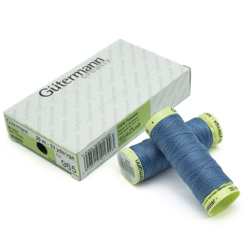 Нитки отделочные Gutermann Top Stitch 30 (30 метров), 5 кат. | 965 дымчато серо-голубой