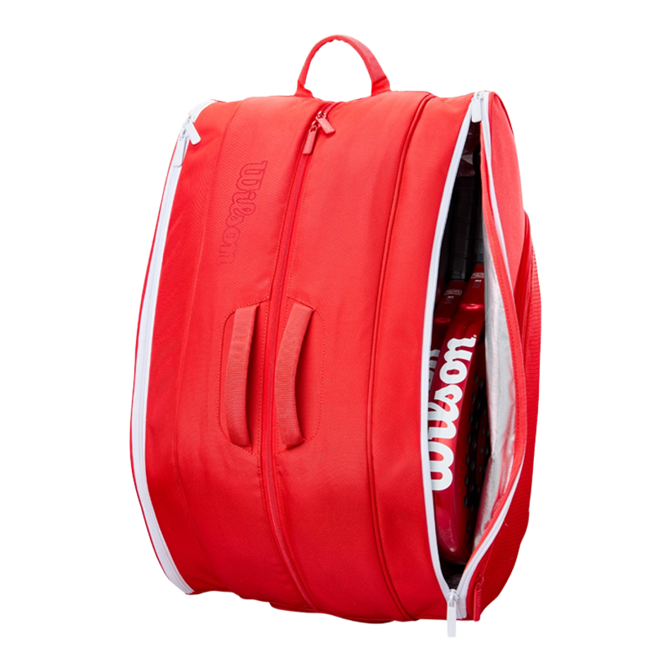Сумка для падел Wilson Red Padel Tour 2025, термокарманы и вентиляция