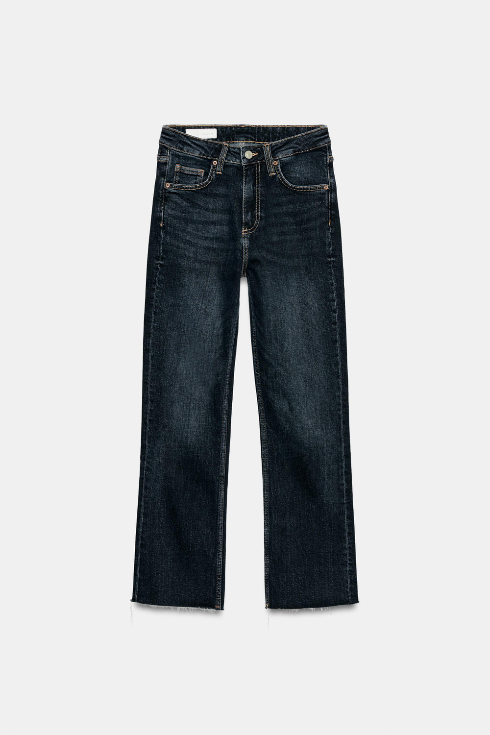 ДЖИНСЫ TRF CROPPED FLARE С ВЫСОКОЙ ПОСАДКОЙ И ПРИНТОМ В ГОРОШЕК — ZARA