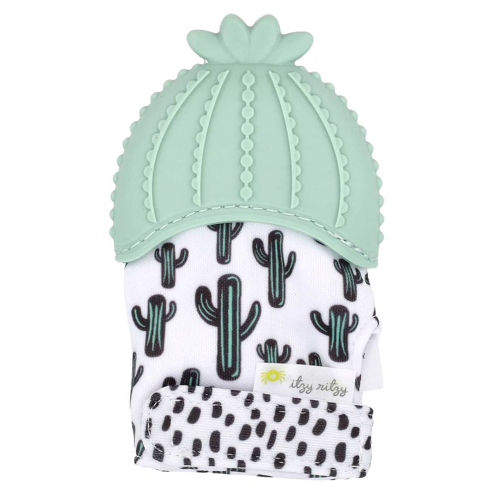 itzy ritzy, Itzy Mitt®, силиконовый прорезыватель для зубов, для детей от 3 месяцев, кактус, 1 прорезыватель для зубов