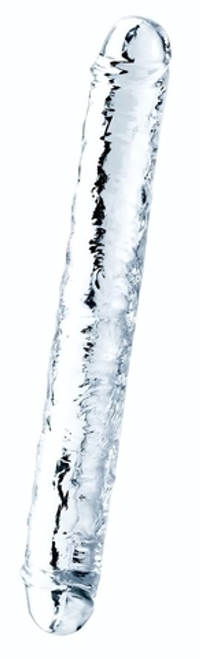 Прозрачный двусторонний фаллоимитатор Flawless Clear Double Dildo - 30 см. (Цвет: прозрачный)