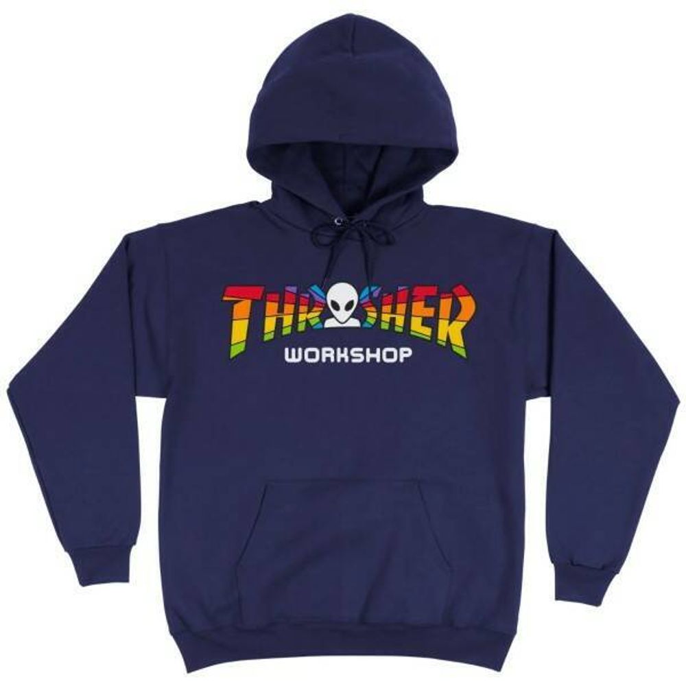 Толстовка Thrasher X AWS - Spectrum Hoodie Navy