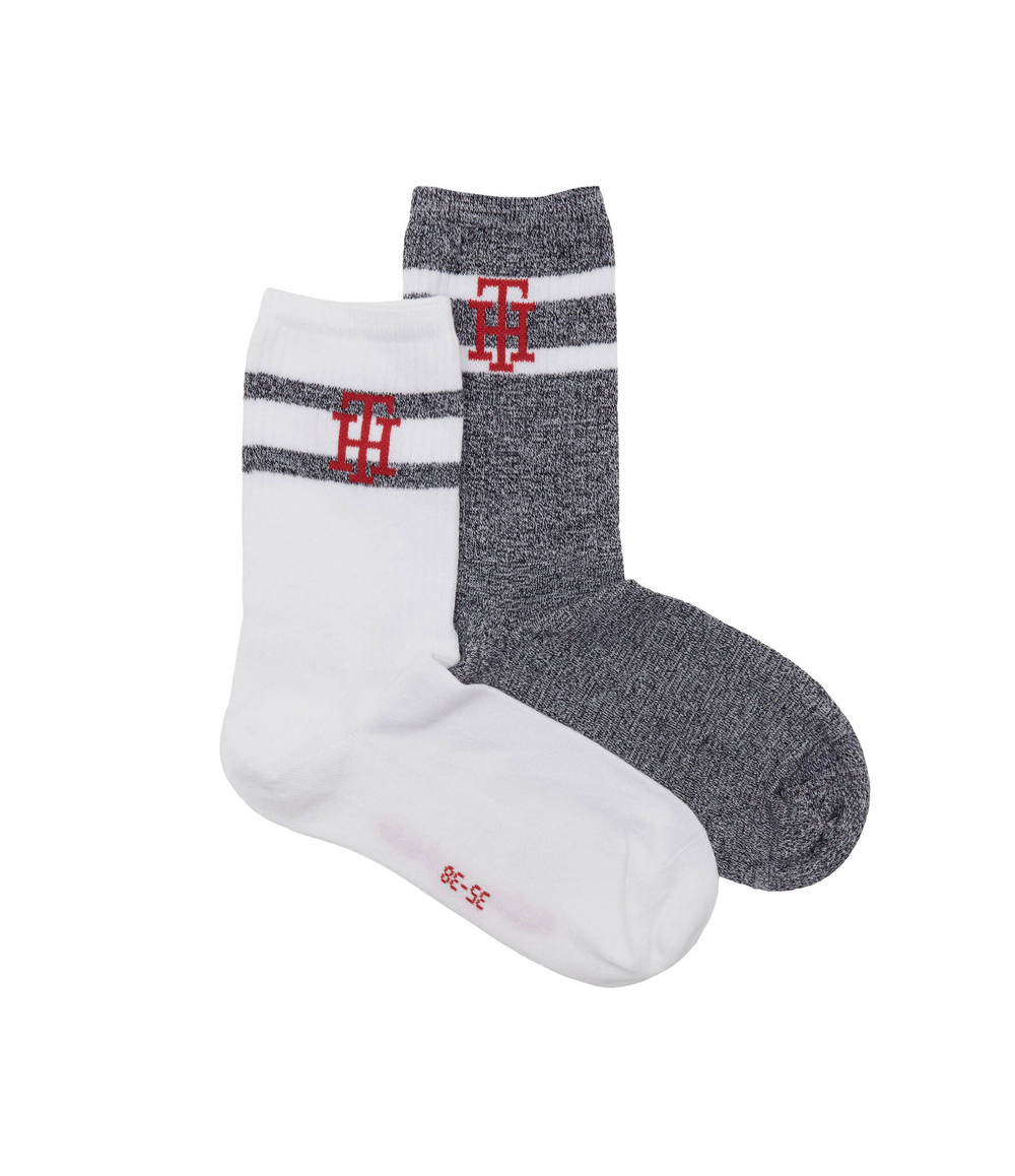 Носки 2 пары RIB MONOGRAM Tommy Hilfiger - графитовый(701225399)