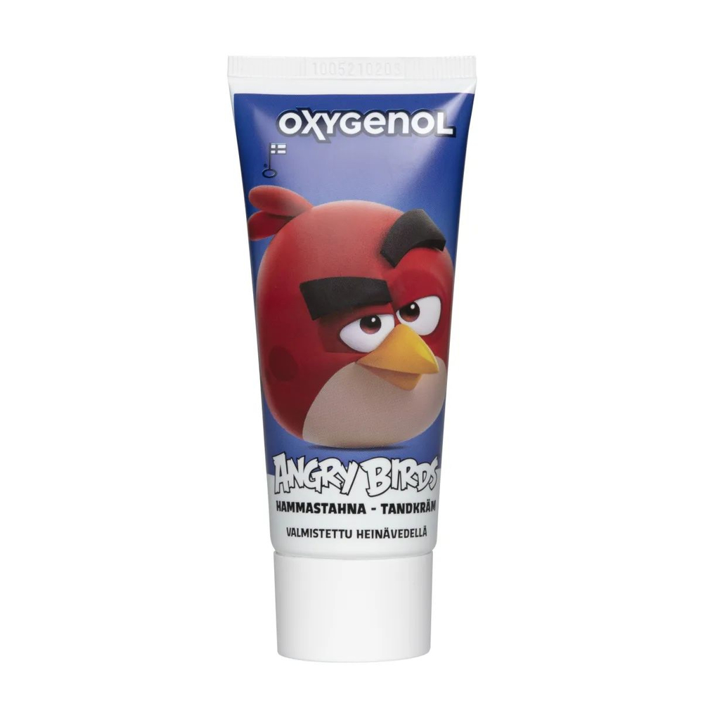 OXYGENOL Детская зубная паста ANGRY BIRDS от 6 лет, с фтором и ксилитом, арбуз 50 мл (1 шт.) (Из Финляндии)