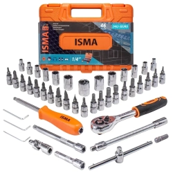 Набор инструмента 46пр. 1/4''(6-гран.)(4-14мм) ISMA ISMA-2462-5 EURO