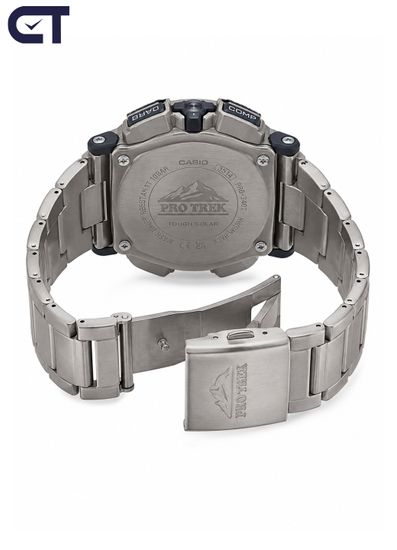 CASIO PRG-340T-7DR PRO TREK мужские наручные часы — PRO TREK с титановым браслетом, Triple Sensor и солнечным питанием
