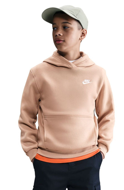 Детская теннисная толстовка Nike Kids Sportswear Club Fleece Pullover - hemp/white