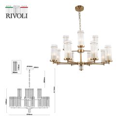 Люстра Rivoli Dolly 2074-312 12 х Е14 40 Вт классика | Классика
