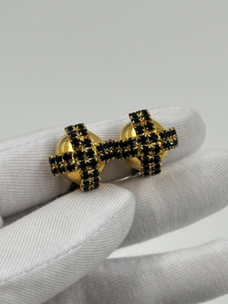 Клипсы с чёрными кристаллами