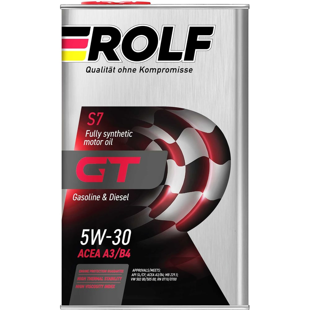Масло моторное ROLF GT SAE 5W-30 ACEA A3/B4 синтетика 1л 322619